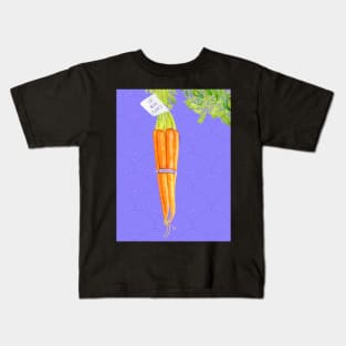 EAT MORE PLANTS - CARROTS IN WATERCOLOR Kids T-Shirt